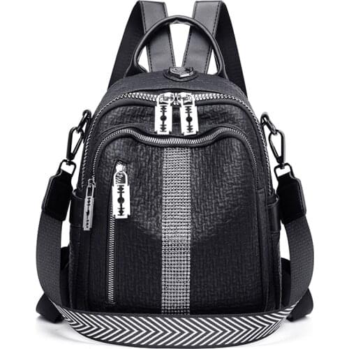 2021 new trend ladies backpack leather youth backpack large lady travel backpack lady fashion backpack youth school bag black