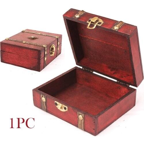 Antique Wooden Jewelry Chest Lock Chest Treasure Storage Box Home Decor For Rings And Other Small Things
