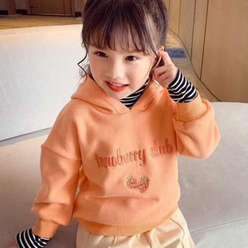 Girls' Hoodies Sweatshirts Kids Outwear 2021 Charming Velvet Thicken Warm Winter Autumn Cotton Fleece Outdoor Childrens Clothin