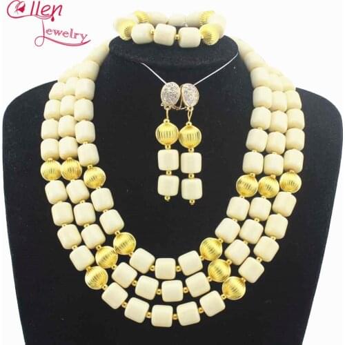 Amazing African Coral Beads Jewelry Set For Women Gift Jewelry Necklace Set Coral Beaded Fashion nigerian wedding beads W11436