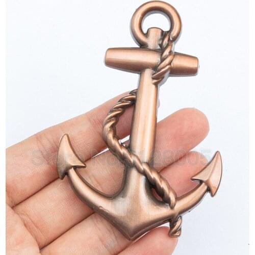 High Quality Anchor Hooks Navy Car Metal Logo Cross Navy Body Stickers Pirate Ship Car Tail Label For Car Accessories Styling