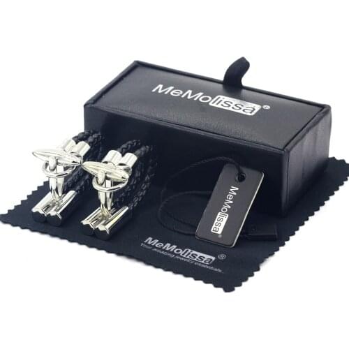 MeMolissa Display Box Cufflinks Black Rope Cufflinks Brand Cufflinks For Men Top Quality Gift for Husband Free Tag & Wipe Cloth