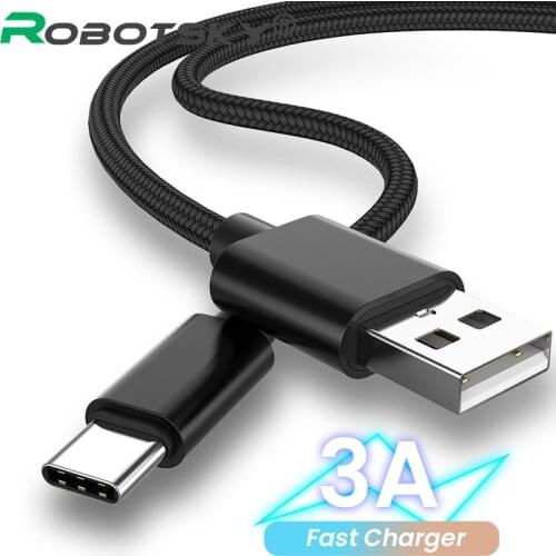 USB Charging Cable Type-C 3A Fast Charger Cord Nylon Braid Data Cable Wire For Xiaomi Huawei USB Type C Charging Charger Cable
