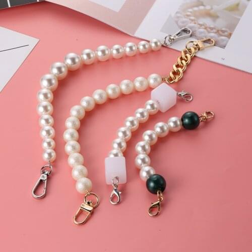 18/32/33CM Long DIY Bag Shoulder Chain Strap Extender Imitation Pearl Replacement Chain Women Purse Clutch Handbag Pearl Handles