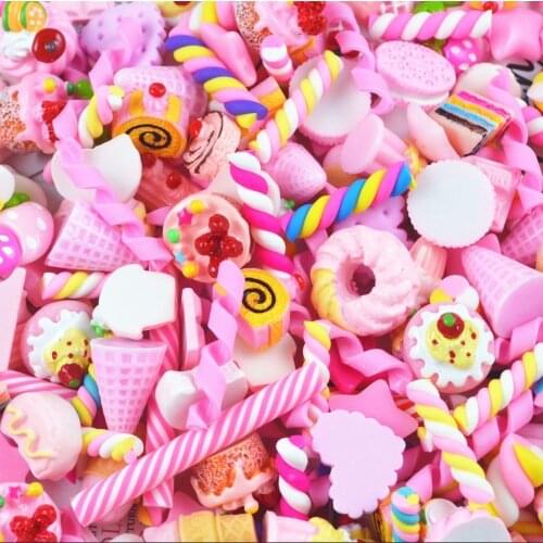 10pcs Slime Charms Simulation Candy Resin Plasticine Slime Accessories Beads Making Supplies For DIY Scrapbooking Crafts