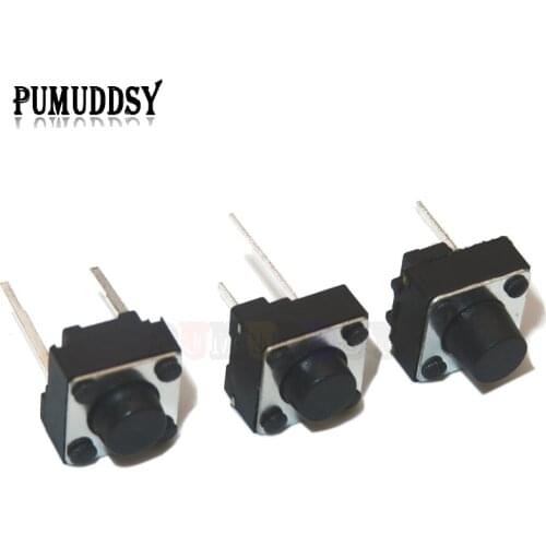 100PCS Tactile Push Button Switch 6X6X 4.3/5/6/7MM 2PIN pumuddsy Micro Switch 6*6* 4.3mm 5mm 6mm 7mm Power switch button