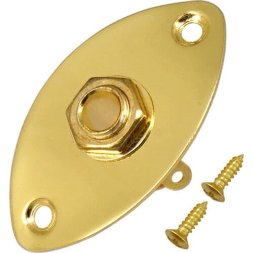 2Pcs Electric Bass Gold Oval Style 1/4" Guitar Jack 6.35mm output Input Plug Socket Guitar accessories Jack guitar parts