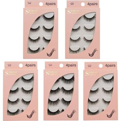 4 Pairs MakeupLashes soft 3D Mink Eyelashes dramatic wispy NaturalHair Faux Mink Lashes Naturallong Faux Cilios Mink Lash
