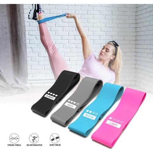 4pcs Training Fitness Gum Exercise Gym Strength Resistance Bands Workout Rubber Elastic Sport Booty Band Fitness Hip Training