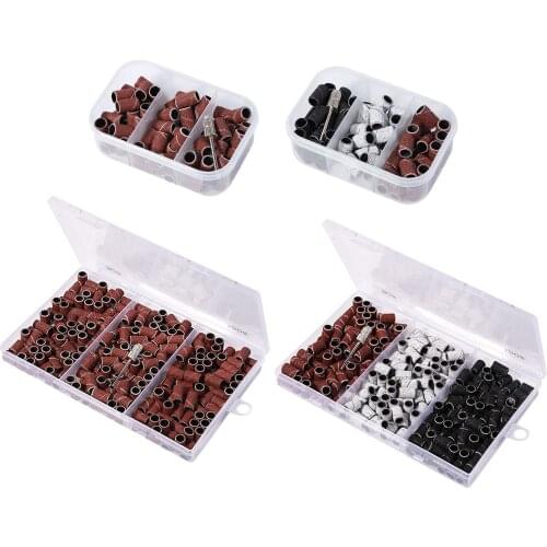 #80 #120 #180 Nail Art Sanding Bands Set Manicure Pedicure Nail Drill Bits