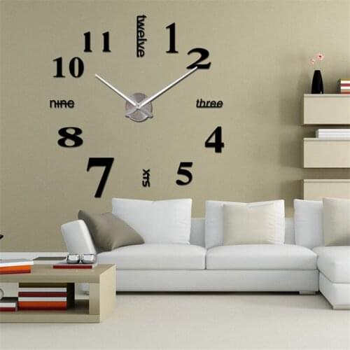 Clock Acrylic Digital Wall Clock 3d Stereo Silent Electronic Clock Modern Design Digital Self-adhesive Art Decal Clock