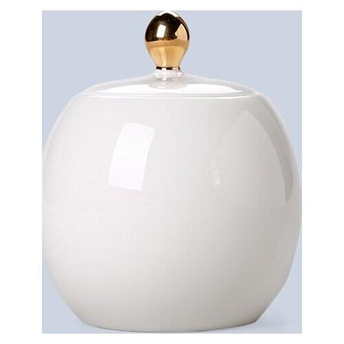 Tea Jar Ceramic Tea Storage Box Gift White Porcelain Canister Japanese Tea Storage Can Luxury Te Kitchen Canister Sets AC50TE