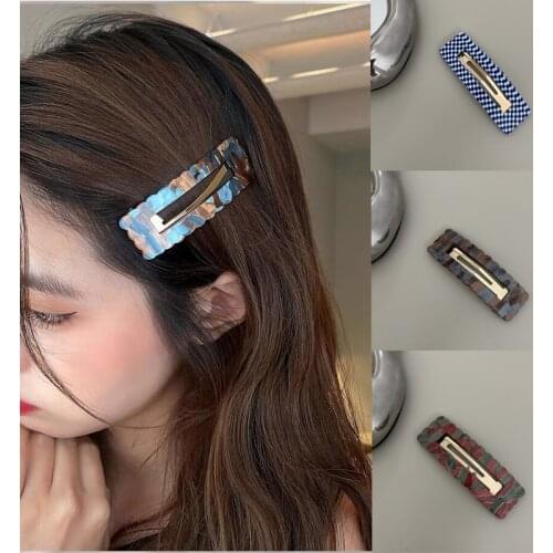 CYGJFC Woman Vintage Plaid Hairpins Girls BB Clips Women Fashion Hair Accessories Headwear Barrettes Hairgrip Ornaments Headwear