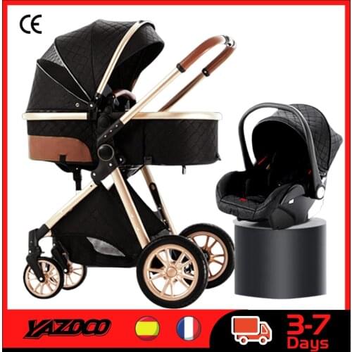 Baby Stroller 3 in 1 High Landscape Stroller Reclining Baby Carriage Foldable Stroller Baby Bassinet Puchair Newborn