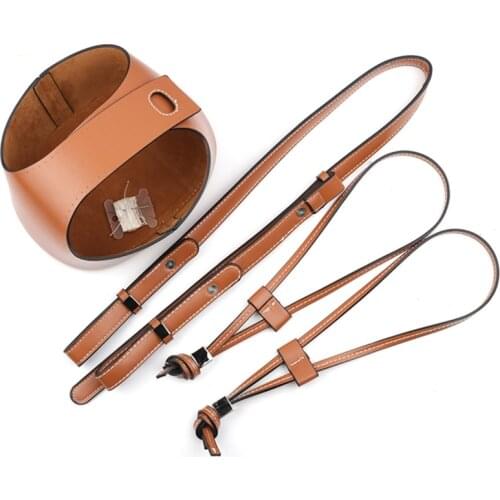 PU Leather Bag Bottom Shoulder Strap Woven Bucket Bags Set Handbag DIY Accessori LX9F