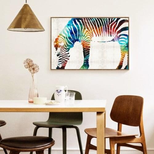 Water Zebra Canvas Art Paintings Home Decor Abstract Animals Wall Posters And Prints Colorful Animal Pictures For Kids Room