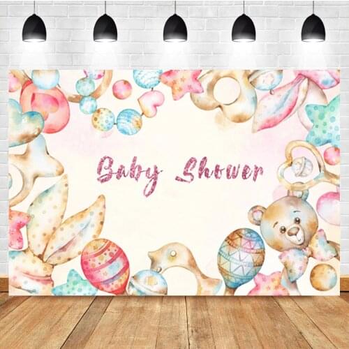 Laeacco Baby Show Girls Birthday Colorful Candy Bear Custom Photo Photography Backdrop Photo Background For Photo Studio