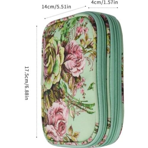 Q0KA Crochet Hook Case Zipper Bags Organizer Portable Travel Crochet Storage Bag