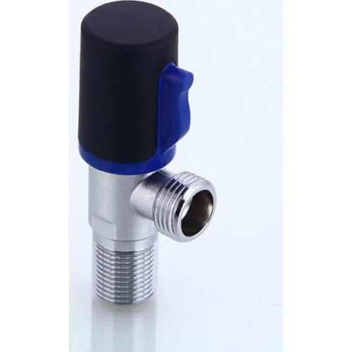 Copper cold and hot water stop valve triangle valve, Kitchen filling valve chrome plated,Bathroom water heater inlet valve brass