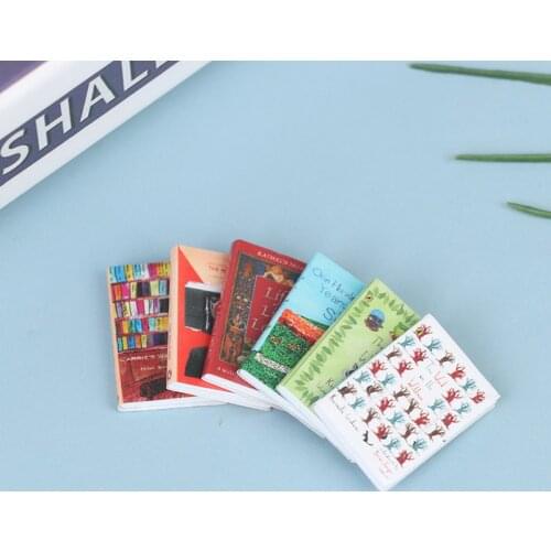 1/6Pcs 1:12 Dollhouse Miniature Book Model Notebook Doll House Study Decor Dollhouse Accessories