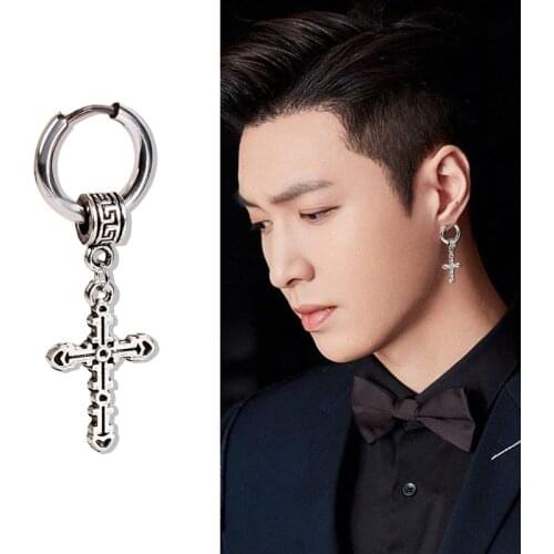 Fashion Earrings For Men Women Details Cross skull Oorbellen Punk Upper Ear Cartilage Earring Piercing Ornaments Bijoux