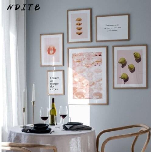 Bread Wine Drink Canvas Wall Print Art Painting Fruit Food Restaurant Poster Minimalist Quotes Picture Kitchen Dining Room Decor
