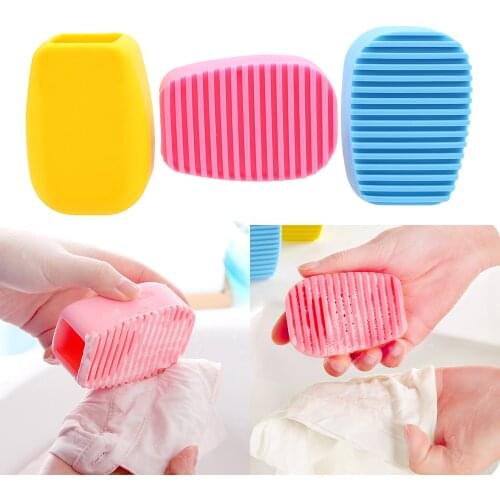 Antiskid Mini Washboard Scrubbing Brush Flexible Scrub Brush Candy Color Handheld Cleaning Tool Laundry Wash Board