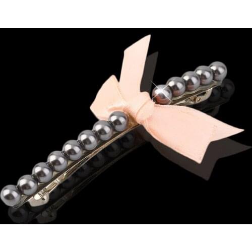 2020 New Fashion Bead Hairpin Pink Flower Hair Clip Hairpins Wedding Bridal Sweet Decor Party Gift Drop Shipping Wholesale