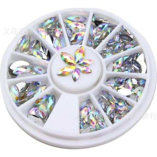 New Horse-eye Crystal AB Nail Art Rhinestones,2 sizes Fashion Glitter Nail Beads Craft,Beauty Manicure Nail Decorations