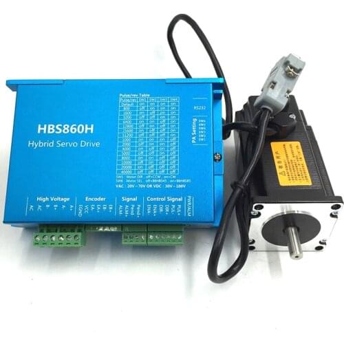Stepper kits 2.2Nm NEMA23 DC36V DSP Closed Loop Stepper Drive and Motor kit for CNC Engraving Laser Cutters HBS860H+57HBS22