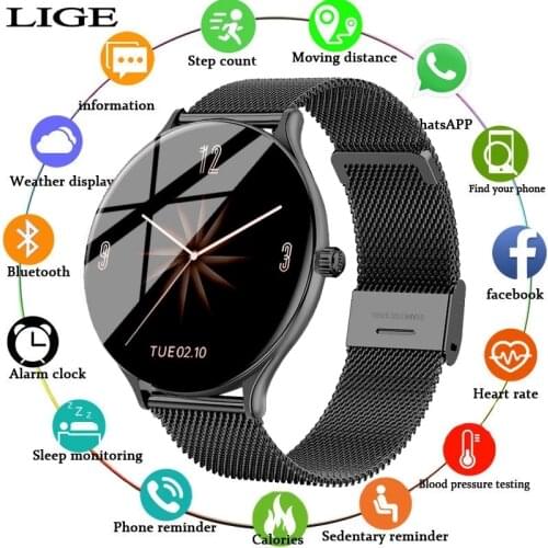 2020 fashion Full circle touch screen Color Screen Smart Watch Women men Sport Heart Rate Blood Pressure Waterproof Smartwatch