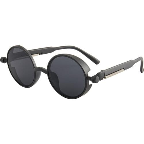 Steampunk Sunglasses Retro Mens Brand Designer Round Punk Eyewear Gothic Style 2021 New Products Women UV400 Sunglasses