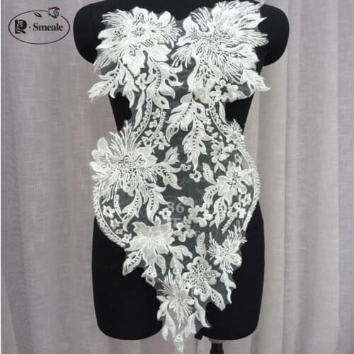 Embroidery Lace Flowers Decals Accessories, Wedding Dresses, Handmade DIY Materials, Clothing, Decorative Fabrics,RS1976