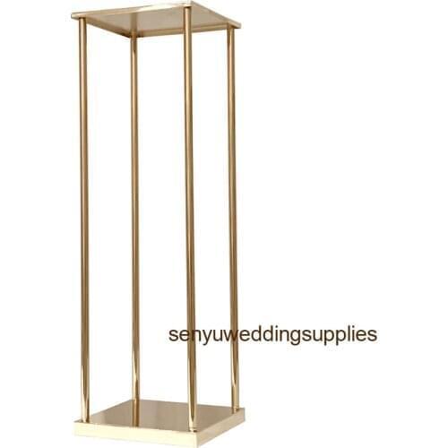 12pcs)new style Wedding Metal Gold Color Flower Vase Column Stand for Wedding Centerpiece Decoration senyu01275