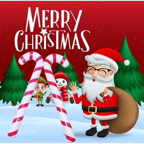 2PCS Inflatable Christmas Candy Cane Party Decorate Christmas Ornaments Inflatable Xmas Cane Christmas Decorations Tree Hanging