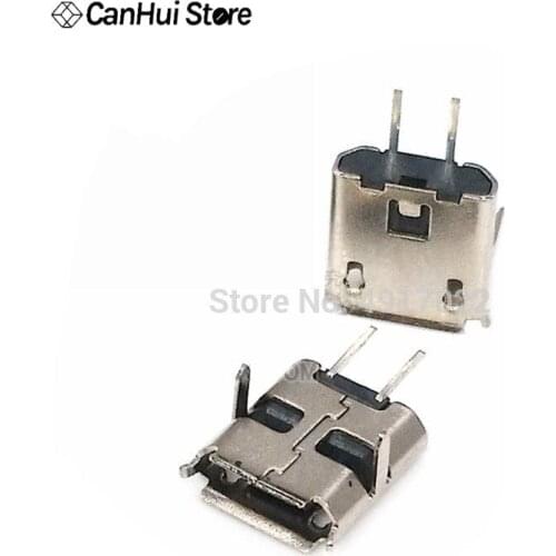 50pcs Micro USB 2pin B type Female Connector For Mobile Phone Micro USB Jack Connector 2 pin Charging Socket