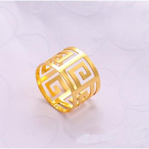24Pieces/Lot Gold Napkin Ring Serviette Rings Napkin Holder West Dinner Metal Napkin Ring Hotel Wedding Party Table Decoration