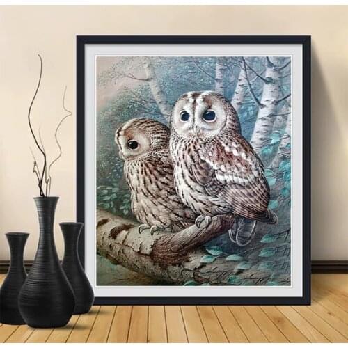 Diy 5d diamond painting owl diy diamond painting by numbers diamond painting cross stitch diamond embroidery owl Hanging paintin