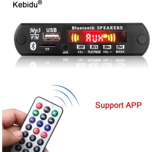 5V-12V Car MP3 Player Bluetooth5.0 MP3 Decoder Board Card Reader Bluetooth Module Audio Accessories with FM radio Support APP