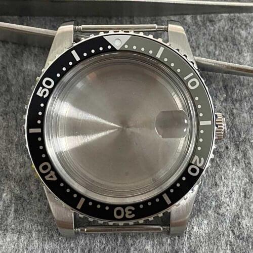 40mm Steel Watch Case Shell Retro Bezel Acrylic Mirror Cover with Magnifying Glass For NH35 Movement Replacement Parts