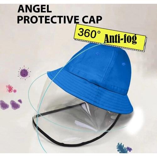 Child Protective Hat Waterproof Cover Outdoor Fisherman Hat Detachable Transparent Bezel Design, Wide View Dustproof Cap
