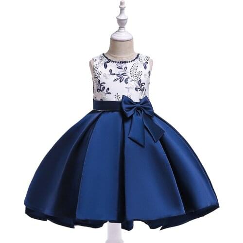 Childrens dress Knee With Bow Girls from 4 to 11 years old Childrens Evening Ball Dresses For Wedding Princess Dress for Gradu