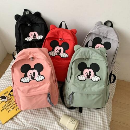 Disney New Cute Unisex Mickey Mouse Backpack Children School Bags Boys And Girls Cartoon Shaped Schoolbag Baby Kids Bag