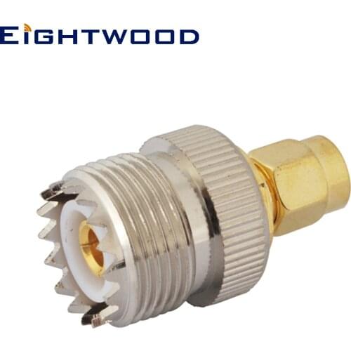 Eightwood Car CB Radio Walkie Talkie Antenna Adapter SMA Male to UHF Female SO239 Connector for Kenwood Yaesu VX-5R VX-7R TH-D7