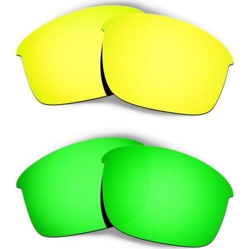 HKUCO For Bottle Rocket Sunglasses Replacement Polarized Lenses 2 Pairs - Gold & Green