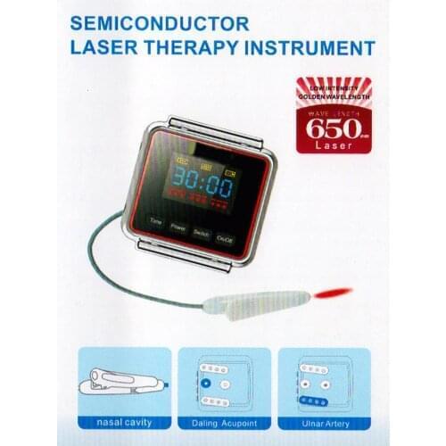 Cold Laser Acupuncture Allergic Rhinitis Therapy Red Light Laser Watch Body Pain Relief Diabetes Blood Sugar Treatment