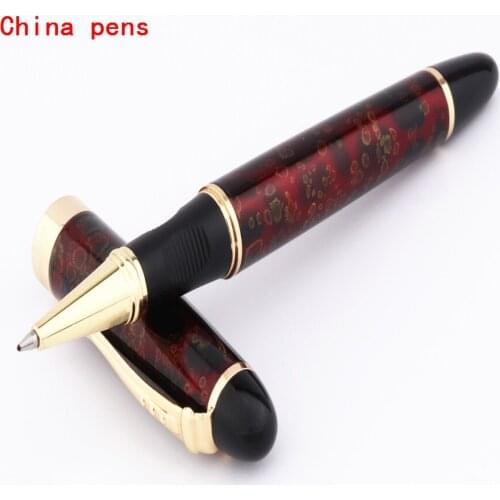 JINHAO X450 Red gold point marble Business office Medium nib Rollerball Pen New