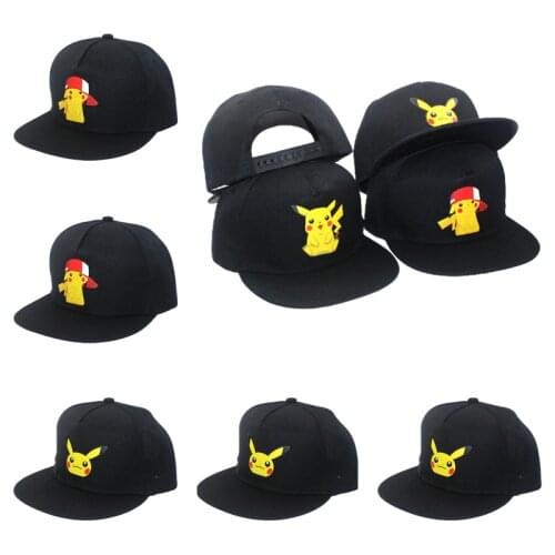 Pokemon Pikachu New Trend Hat Men and Women Flat Side Hip-hop Hat Baseball Cap Dad Hat Fashion Sun Hat 2020 Best-selling