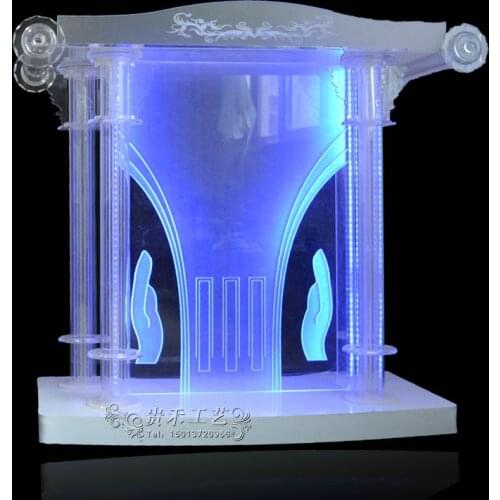 GUIHEYUN Multifunction clear church pulpit with a Remote Control to Control the Speed of the Lights, Colors Selection