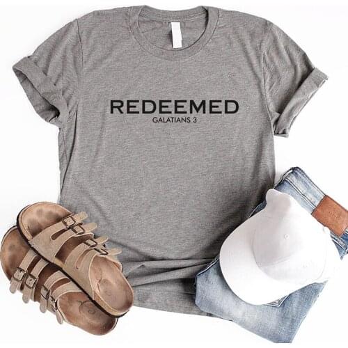 Fashion Tumblr Gothic Girls T-shirt Redeemed Galatians Summer Woman T-shirts Tumblr Harajuku Streetwear Tees